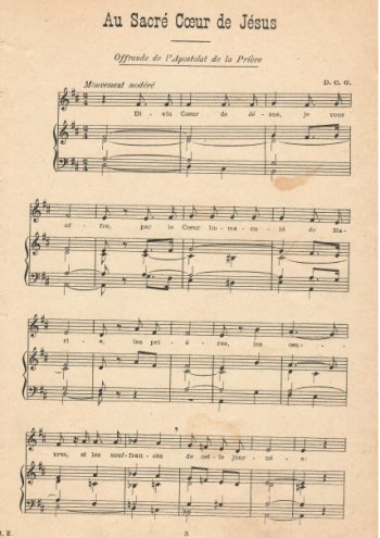 Au Sacré-Coeur de Jésus Partition gratuite